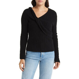NWT Rails Womens Florence Alpaca Blend Sweater Long Sleeve Pullover Black Size S